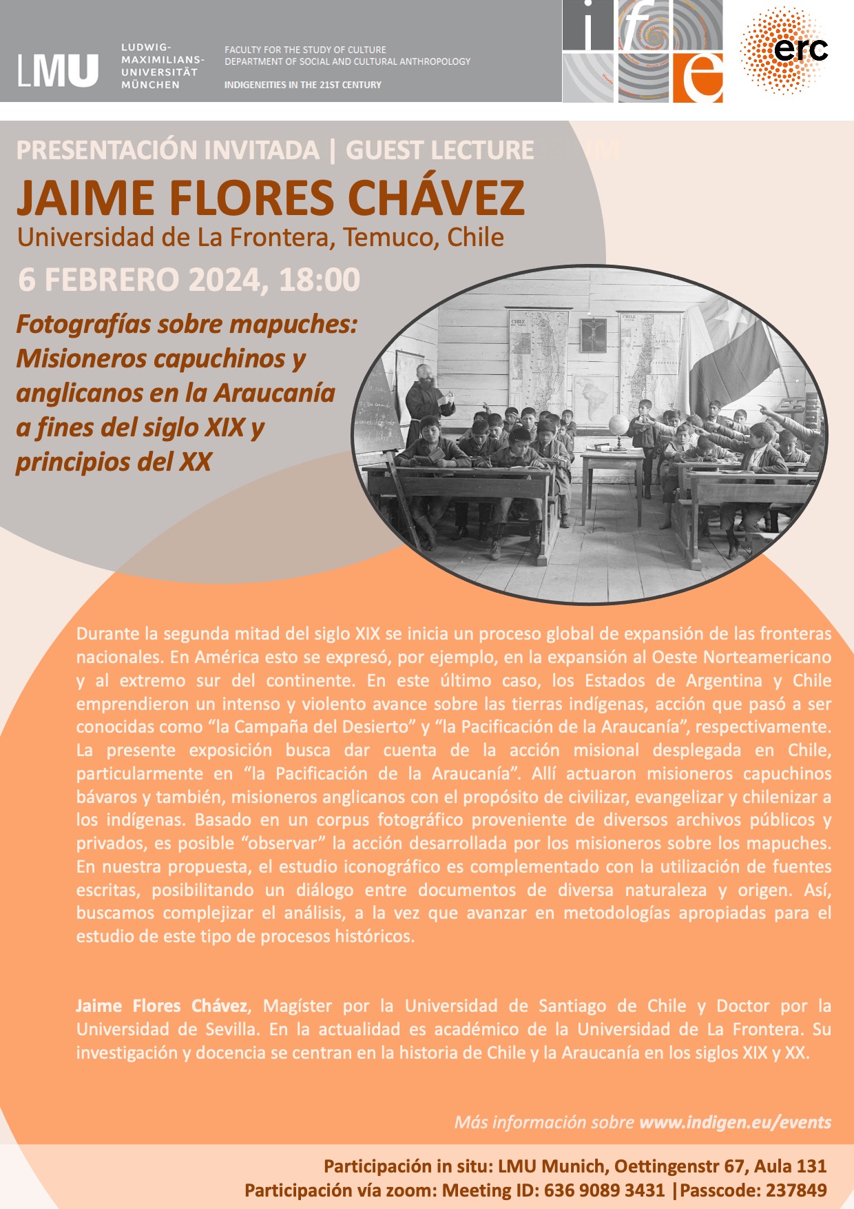 Jaime Florez Chavez Fotografias sobre mapuches presentacion LMU Munich 2024